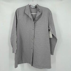 Itemz Chris Baumgartner Womens Minimalist Tunic Top Sz L Textured Artsy Layering